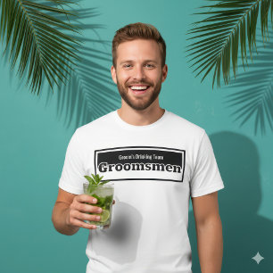 Camiseta Padrinhos Engraçados Equipe de Bebida do Noivo Cas