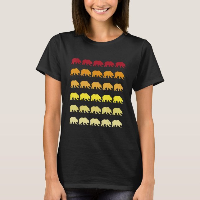 Camiseta Padrões Animais Retro Do Urso (Frente)