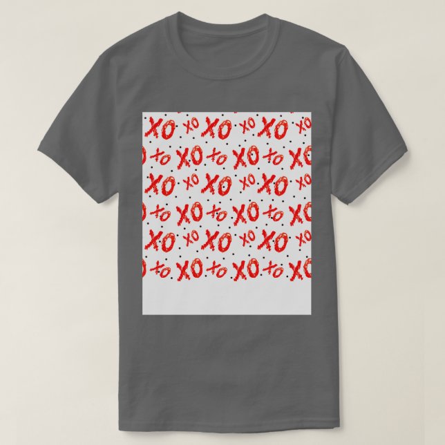 Camiseta Padrões De Abraços Vermelhos E Beijos (Frente do Design)