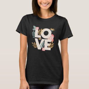 Camiseta Padrões de Amor Flores Bonitas