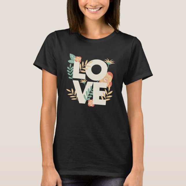 Camiseta Padrões de Amor Flores Bonitas Flores Flores Flore (Frente)
