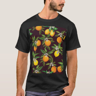 Camiseta Padrões De Citros, Laranjas De Limões Vintage.
