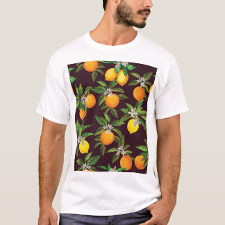 Camiseta Padrões De Citros, Laranjas De Limões Vintage.