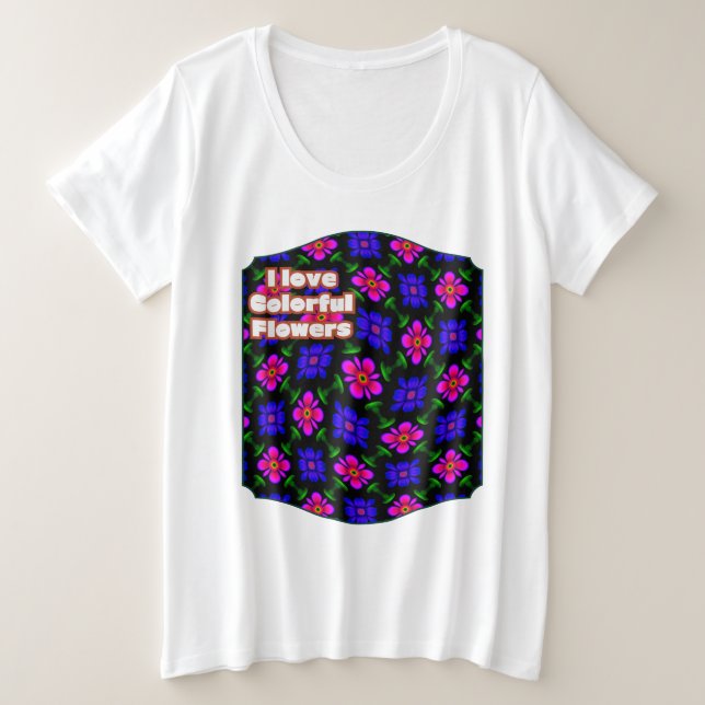 Camiseta Padrões de flores rosa adoráveis (Frente do Design)