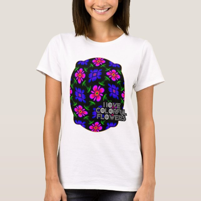 Camiseta Padrões de flores rosa adoráveis (Frente)