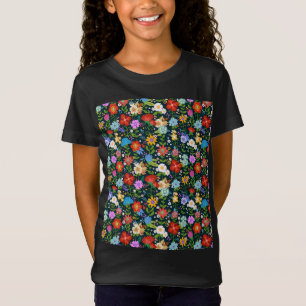 Camiseta Padrões de flores sem costura pontiagudas-13554