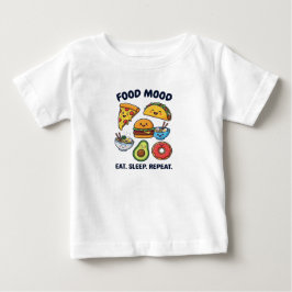 Camiseta Padrões de Humor de Comida Rápida Kawaii