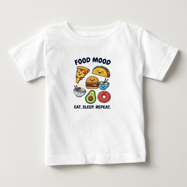 Camiseta Padrões de Humor de Comida Rápida Kawaii (Frente)