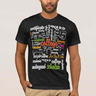 Camiseta Padrões de Nuvem do Word para Educação Universitár