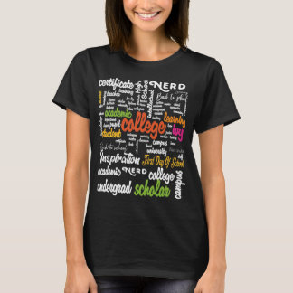 Camiseta Padrões de Nuvem do Word para Educação Universitár