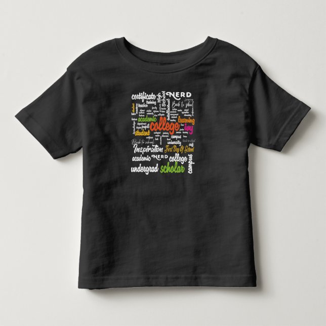 Camiseta Padrões de Nuvem do Word para Educação Universitár (Frente)