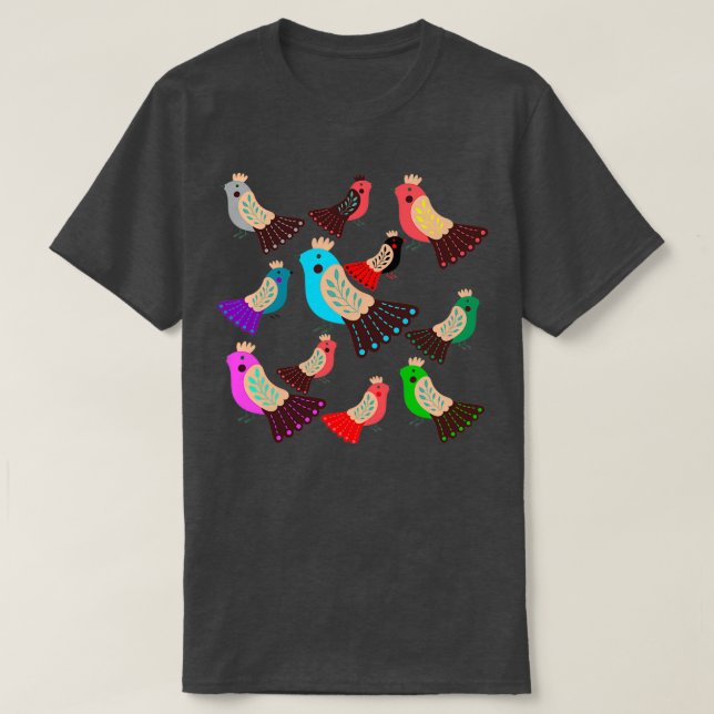 Camiseta padrões de pombos 1 (Frente do Design)