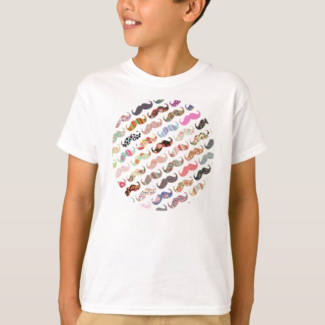 Camiseta Padrões Engraçados Coloridos de Meninas (Frente)