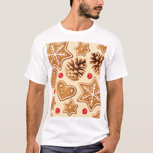 Camiseta Padrões Festivos Sem Olho. (Frente)