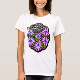 Camiseta Padrões Margueritas Roxos