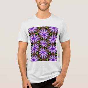 Camiseta Padrões Margueritas Roxos