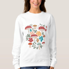 Camiseta Padrões modernos de Cogumelos e Meio século Floral