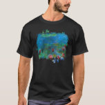 Camiseta ** Pads Pond Painting do Leite do AR23 Monet Lily<br><div class="desc">Cor preta Monet Clássico de SONO CURTO e lagoa de lírio de água. Os lírios monet / Lotus são magenta cor-de-rosa. Elegante feminina romântica Ephemera Floral Pintura Artística Única Criativa Moderna e Romântica design. (PESQUISAR 23 para designs semelhantes) O é um Chique, Feminine Girly Design. Esta design é Romântica Vintage...</div>