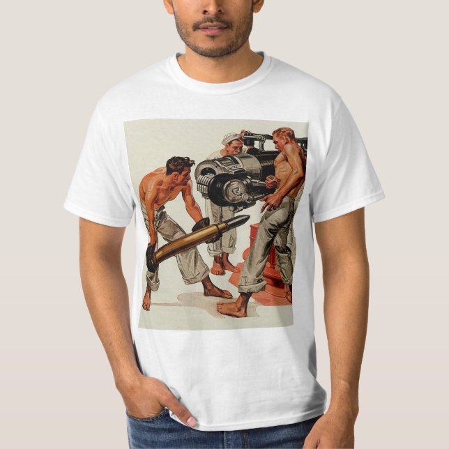 Camiseta Pães do marinheiro que carregam a arma grande (Frente)