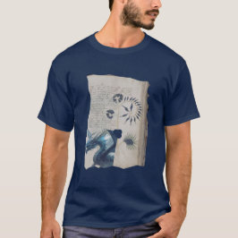 Camiseta Página alterada do Manuscrito Voynich Dragão Azul