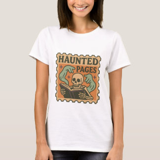 Camiseta Páginas Assombradas - Camisa-T - Esqueleto Acadêmi