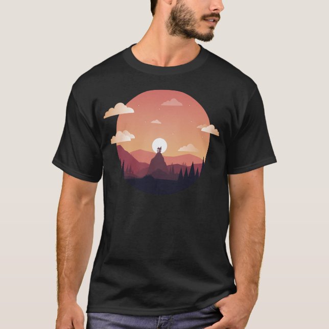 Camiseta Pagode do Pôr do Sol Ativo (Frente)