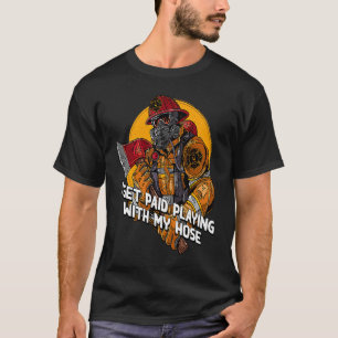 Camiseta Pagos Jogando Homem-Fogo Humor Bombeiro