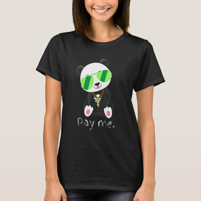 Camiseta Pague-me um Fofinho Dourado Panda (Frente)