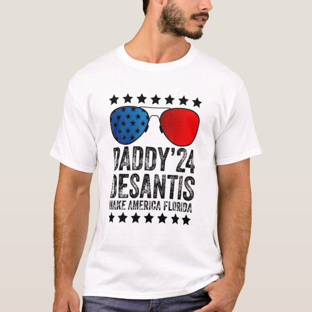 Camiseta Pai 2024 Desantis Make America Florida 1 (Frente)