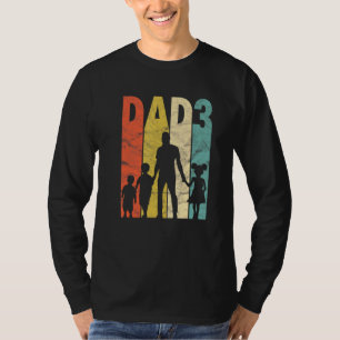 Camiseta Pai 3 Crianças Dia de os pais 2 Filhos 1 Filha