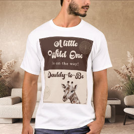Camiseta Pai a ser Chá de fraldas Safari Giraffe