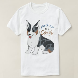 Camiseta Pai a um Corgi azul do merle
