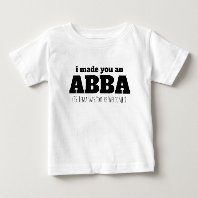 Camiseta Pai Abba Primeiro Presente De Dia de os pais De Ee (Frente)