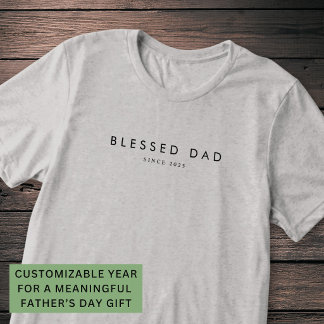 Camiseta Pai Abençoado Dia dos Pais Ano Personalizado Moder