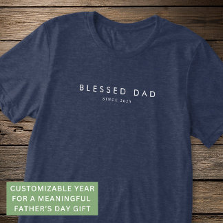 Camiseta Pai Abençoado Dia dos Pais Moderno Ano Personaliza
