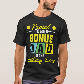 Camiseta Pai Adicional Dos Gêmeos De Aniversário Família Co