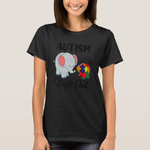 Camiseta Pai Adotivo Autismo Elefante Bonito Peça de Puzzle