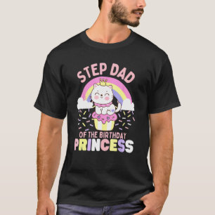 Camiseta Pai Adotivo da Princesa de Aniversário Gato Fofo e