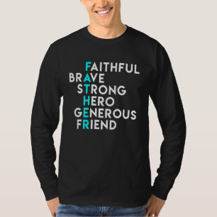Camiseta Pai Afiante e Corajoso Herói Generoso Amigo