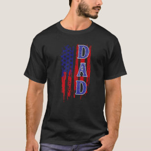 Camiseta Pai Americano Bandeira Militar Veterana Patriótica