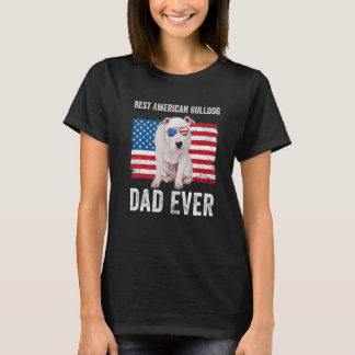 Camiseta Pai Americano de Bulldog Proprietário do Cão de Ba
