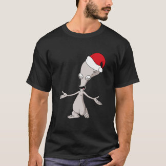 Camiseta Pai americano Roger. Alienígena no chapéu de Natal