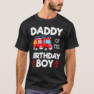 Camiseta Pai Aniversário do Rapaz Fogo Toddler Bombeiro
