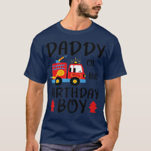 Camiseta Pai Aniversário do Rapaz Fogo Toddler Bombeiro