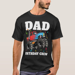 Camiseta Pai Aniversário Tripulação Monstro Tema do Caminhã