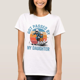 Camiseta Pai Apanhado pela Minha Filha Pai Esquiando Divert