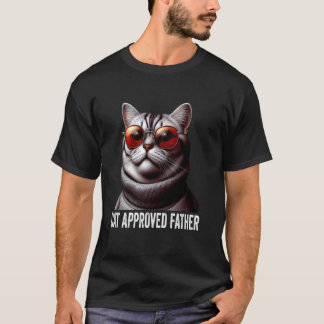 Camiseta Pai Aprovado Pelo Gato Dia Dos Pais Amante De Gati