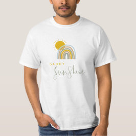 Camiseta Pai Arco-Íris Azul e Mostarda Camisa-Sol