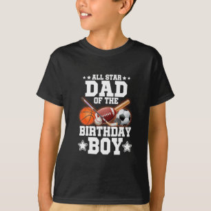 Camiseta Pai Astro do Menino do Aniversário Sketll Futebol