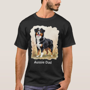 Camiseta Pai Aussie Tricolor Preto Pastor Australiano